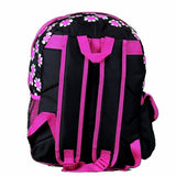 Hello Kitty Flowers Black/Pink Backpack 17" School Bag Bp-5281