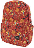 Loungefly x Disney Emperor's New Groove Character Print Nylon Backpack (Red Multi, One Size)