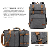 CoolBELL Convertible Briefcase Backpack Messenger Bag Shoulder Bag Laptop Case Business Briefcase Travel Rucksack Multi-Functional Handbag Fits 17.3 Inch Laptop for Men/Women (Grey)