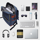 Modoker Vintage Laptop Backpack School College Bag Bookbags for Women Men,Travel Laptop Backpack with USB Charging Port Fashion Backpack Rucksack Fits 15.6 inch Notebook (Blue)