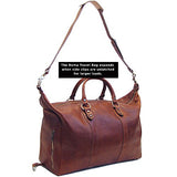 Floto Roma Travel Bag Saddle Brown Large Italian Leather Weekender Duffle