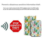 Miami CarryOn RFID Protected Wallet and Passport Cover Set - Prevent Identity Theft (Tropical Pineapples)