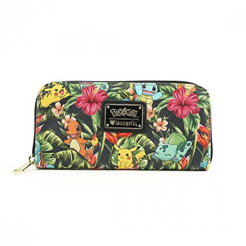 Loungefly X Pokemon TROPICAL STARTER Zip Around Wallet in Green