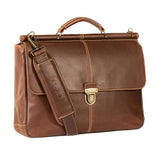 Boconi Bryant Dowel Rod 15" Laptop Leather Briefcase in Mahogany