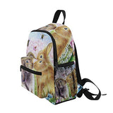 Giovanior Kiss Hares Rabbit Bunny Butterfly Painting Pattern Lightweight Travel School Backpack For