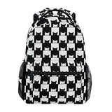 Backpack Travel Black White Cat School Bookbags Shoulder Laptop Daypack College Bag for Womens Mens