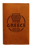 Greece Travel Stamps Handmade Genuine Leather Passport Holder Case Hlt_01