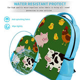 LORVIES Farm Animal Green Backpack Kids School Book Bags for Elementary Primary Schooler for Boys