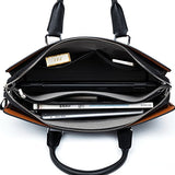 Bostanten Formal Leather Briefcase Shoulder Laptop Business Bag For Men Black