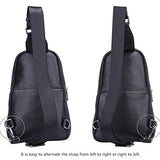 Banuce Top Grain Cowhide Leather Versatile Sling Bag Shoulder Chest Packs Cross Backpack