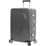 Andiamo Elegante Aluminum Frame 24" Zipperless Luggage With Spinner Wheels (24In, Black Pearl)