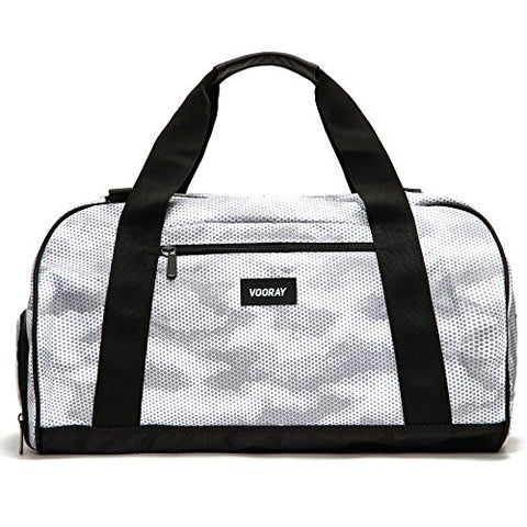 Vooray Burner Sport 21" Gym Bag With Shoe Pocket & Laundry Bag (Snow Hex Camo)