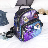 Aibearty Leather Backpack Small Sequin Daypacks Casual Bag