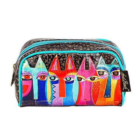 Laurel Burch Tribal Feline Cats Foil Cosmetic Bag