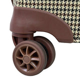 London Fog Cambridge Ii 25" Expandable Spinner, Olive Houndstooth
