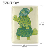 Cartoon Three Turtles Genuine Leather UAS Passport Holder Travel Wallet Cover Case
