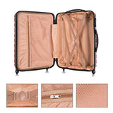 Apelila 4 Piece Luggage Sets,Travel Suitcase Spinner Hardshell Lightweight w/Free Suitcase Cover& Hanger (Rose Gold 4 Piece)