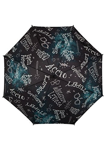 Bioworld Merchandising / Independent Sales Harry Potter Spells Print Molded Wand Handle Umbrella