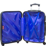 Dejuno Helix 3-Piece Hardside Spinner Luggage Set, Black, One Size