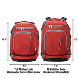 eBags TLS Mother Lode Weekender Convertible Carry-On Travel Backpack - Fits 19" Laptop - (Sinful Red)