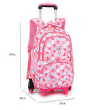 Fanci Geometric Figure Kids Rolling School Backpack Waterproof Nylon Trolley Carry on Luggage