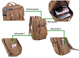Crest Design Canvas Hiking Travel Daypacks School Laptop Backpack Rucksack 30L (Brown)