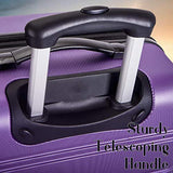 Merax Travelhouse Luggage 3 Piece Expandable Spinner Set Purple