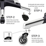 Office Chair Caster Wheels,Airkoul 5Pcs 3 Inches PU Replacements Wheels Universal Fit Safe for