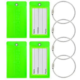BlueCosto Flexible PVC Luggage Tags Suitcase Bag Labels - Fluorescent Green, 4 Pieces