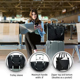 Lily & Drew Nylon Crossbody Bag for Women with Shoulder Strap, Luggage Strap, Laptop Sleeve (Black)