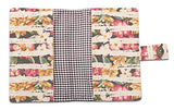 Tropical Flowers Stripes Beige Printed Canvas Passport Holder Cover Case Was_11