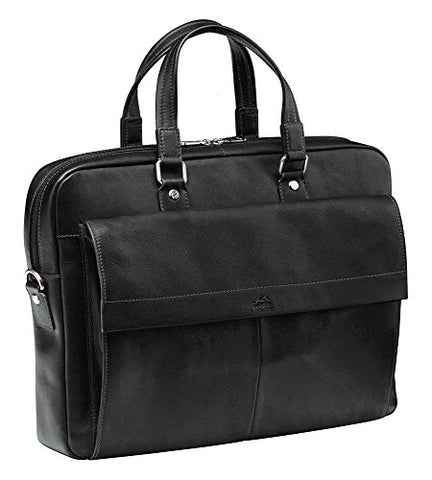 Mancini COLOMBIAN Leather Slim 17" Laptop/Tablet Briefcase in Black