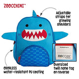 ZOOCCHINI Kids Everyday Backpack Pals - Sherman the Shark, 10.5"W x 4"D x 13"H, Designed in the USA