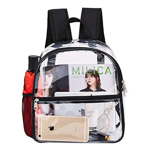 Clear Mini Backpack Stadium Approved, Water proof Transparent Backpack for Work & Sport Event