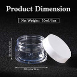 4 Pieces Round Clear Wide-mouth Leak Proof Plastic Container Jars with Lids for Travel Storage Makeup Beauty Products Face Creams Oils Salves Ointments DIY Slime Making or Others (1 oz, White)