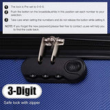 Luggage 3 Piece set ABS Hardshell with Spinner Durable and Lightweight 3 PC Suitcase sets 20 24 28 inch, Free Backpack Inside (Cobalt Blue 2)