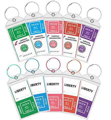 Cruise Luggage Tags, Carnival 2019 Etag Holders Zip Seal & Steel, Great Cruise Ship Accessories(10 Pack)