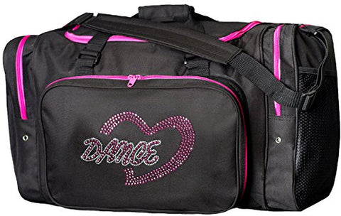 Sassi Designs Dance Heart 22" Black Duffel Bag