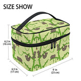 Makeup Bag Sloths Ivy Leaves Travel Cosmetic Bags Organizer Train Case Toiletry Make Up Pouch