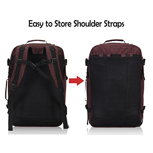Hynes Eagle 38L Flight Approved Travel Backpack – Carry On Weekender With Laptop Compartment