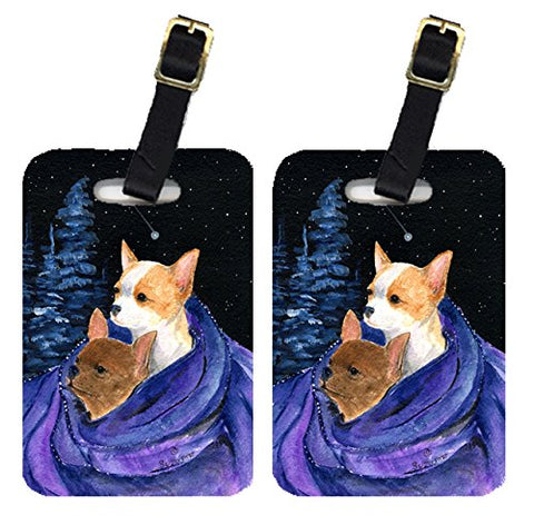Carolines Treasures Ss8513Bt Starry Night Chihuahua Luggage Tag - Pair 2, 4 X 2.75 In.