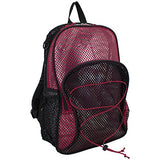 Eastsport Mesh Bungee Backpack, Red, One Size