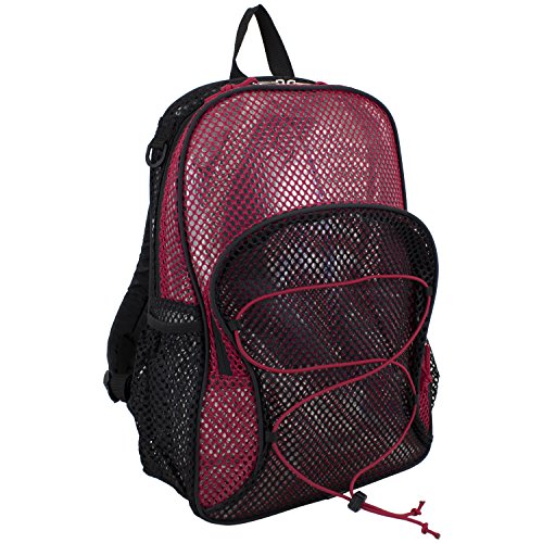 Eastsport Mesh Bungee Backpack, Red, One Size