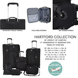 Travelers Club Luggage Hartford 6-Piece Softside Luggage Set, Black