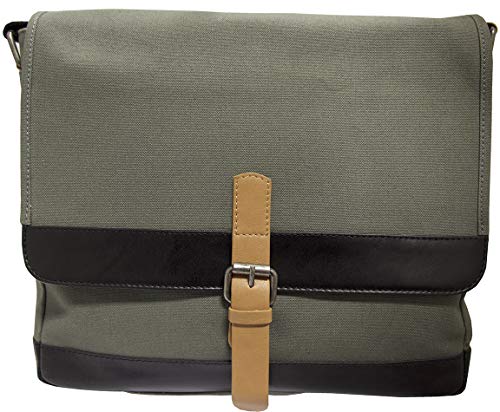 Mancini Leather Goods Crossover Bag for 10.1" Laptop/Tablet (Grey - Black