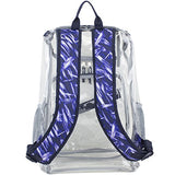 Eastsport Clear Top Loader Backpack, Navy with Purple Brushstroke
