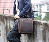 Polare Men'S Full Grain Leather Shoulder Bag Messenger Bag Travel Bag Business Bag Working Bag