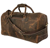 24 Inch Genuine Leather Duffel | Travel Overnight Weekend Leather Bag | Sports Gym Duffel for Men