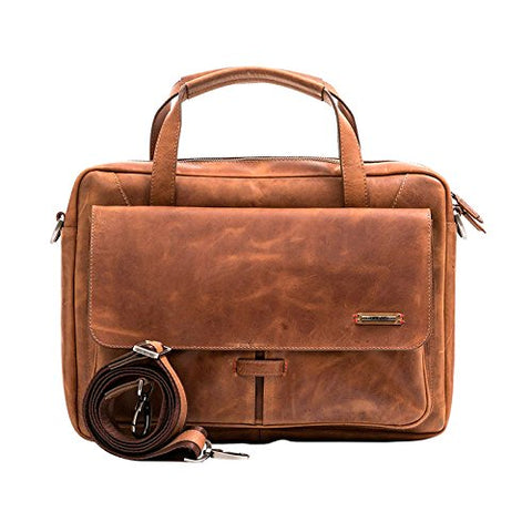 Velez Mens Genuine Colombian Leather Business Travel Briefcase Laptop Crossbody Messenger Bag |