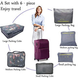 6 Set Travel Storage Bags Multi-functional Clothing Sorting Packages,Travel Packing Pouches, Luggage Organizer Pouch Gray